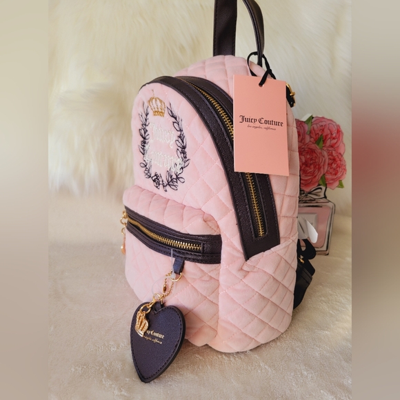 🎀🎀JUICY COUTURE PINK CLAYCHOCOLATE ROYAL MOMENT BACKPACK AND WALLET SET🎀🎀 - Picture 7 of 14